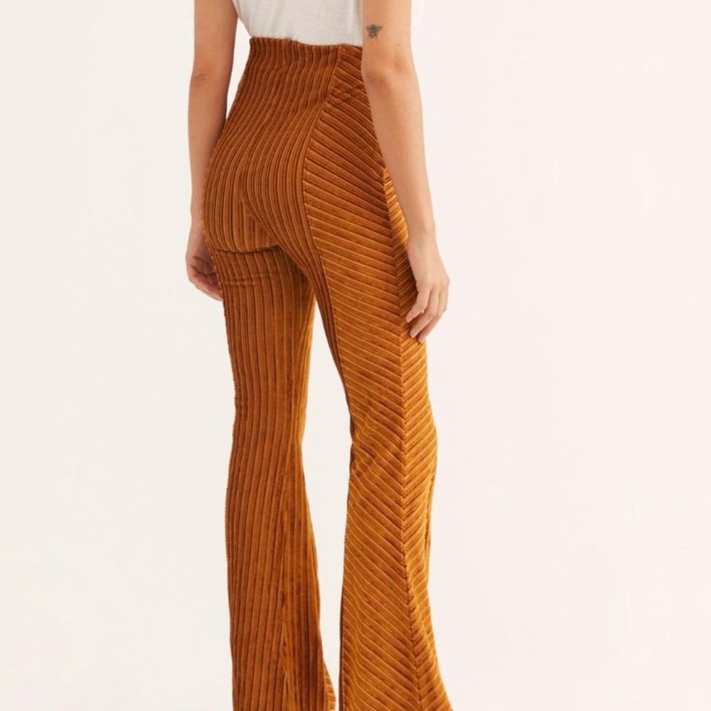 Free People Slim Pull-on Velvet Flare Pants